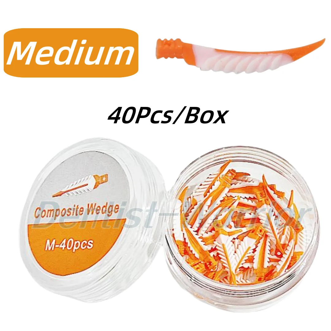 Medium Dental Composite Wedge Strata Wedges Soft Face Cervical Seal Diastema Wedge Matrix Band 40pcs/box