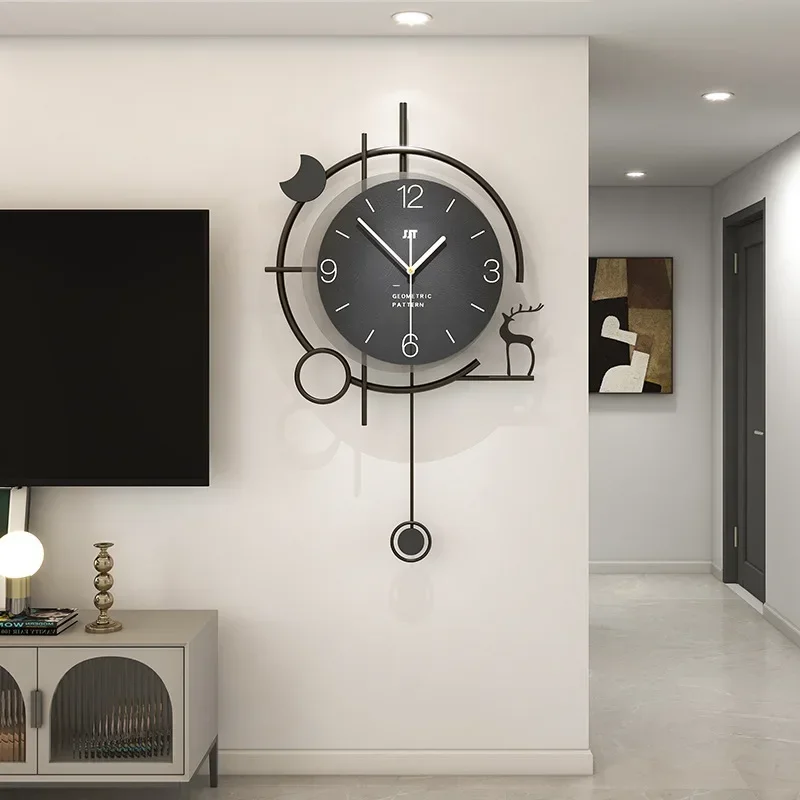 Luxury Nordic Swing Wall Clock for Living Room Home Decoration Modern Watch Wall Art  Quartz Silent Clocks Wall Decor