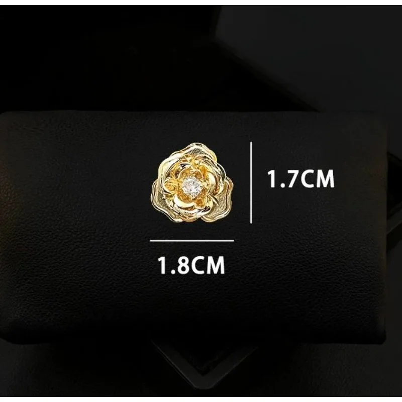 Retro Kamelie Zirkon Nadel