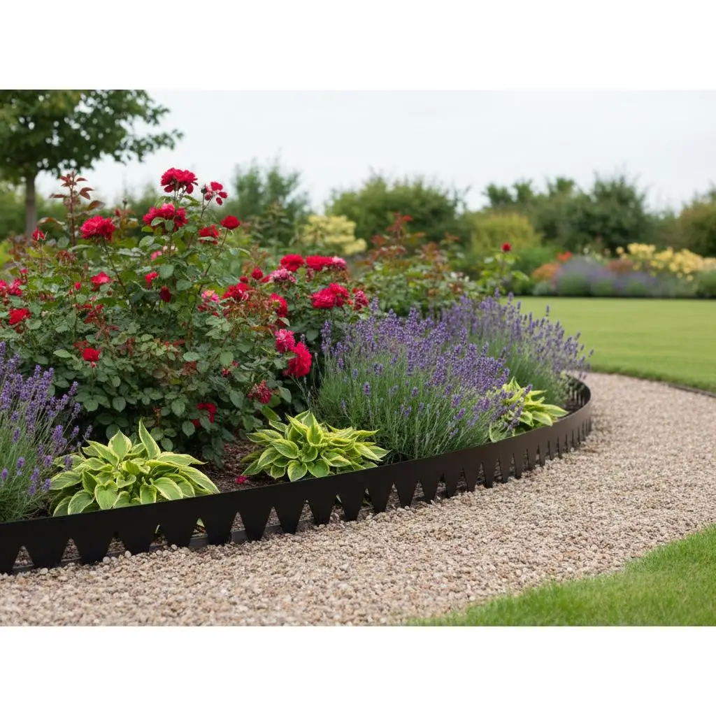 

Металлические садовые ограждения 40 x 6 дюймов для газонов, клумб и дорожек, гибкие, прочные ландшафтные разделители, 4 штуки, простая установка.