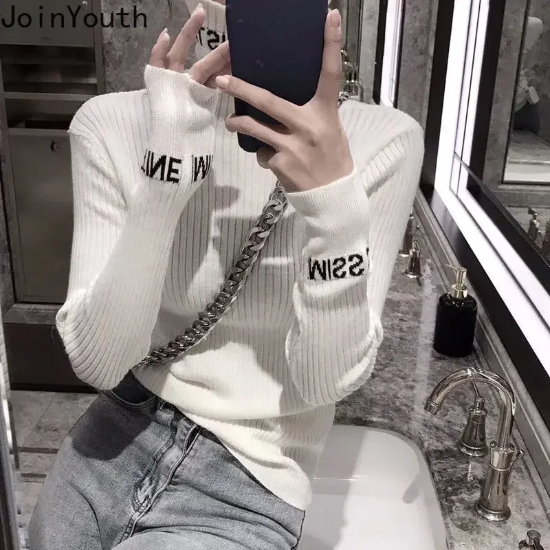 Joinyouth Turtleneck Knit Sweater Women Print Letter Pullovers Fall 2020 Woman Slim Long Sleeve Jumper Korean Sueter Tops 7b439