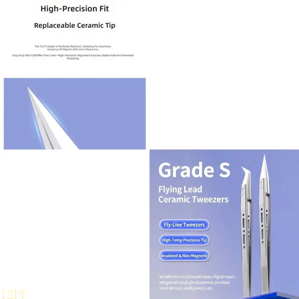 12PF Precisions Pointed Ceramic Tweezer Ceramic Tip For Sensitive Components