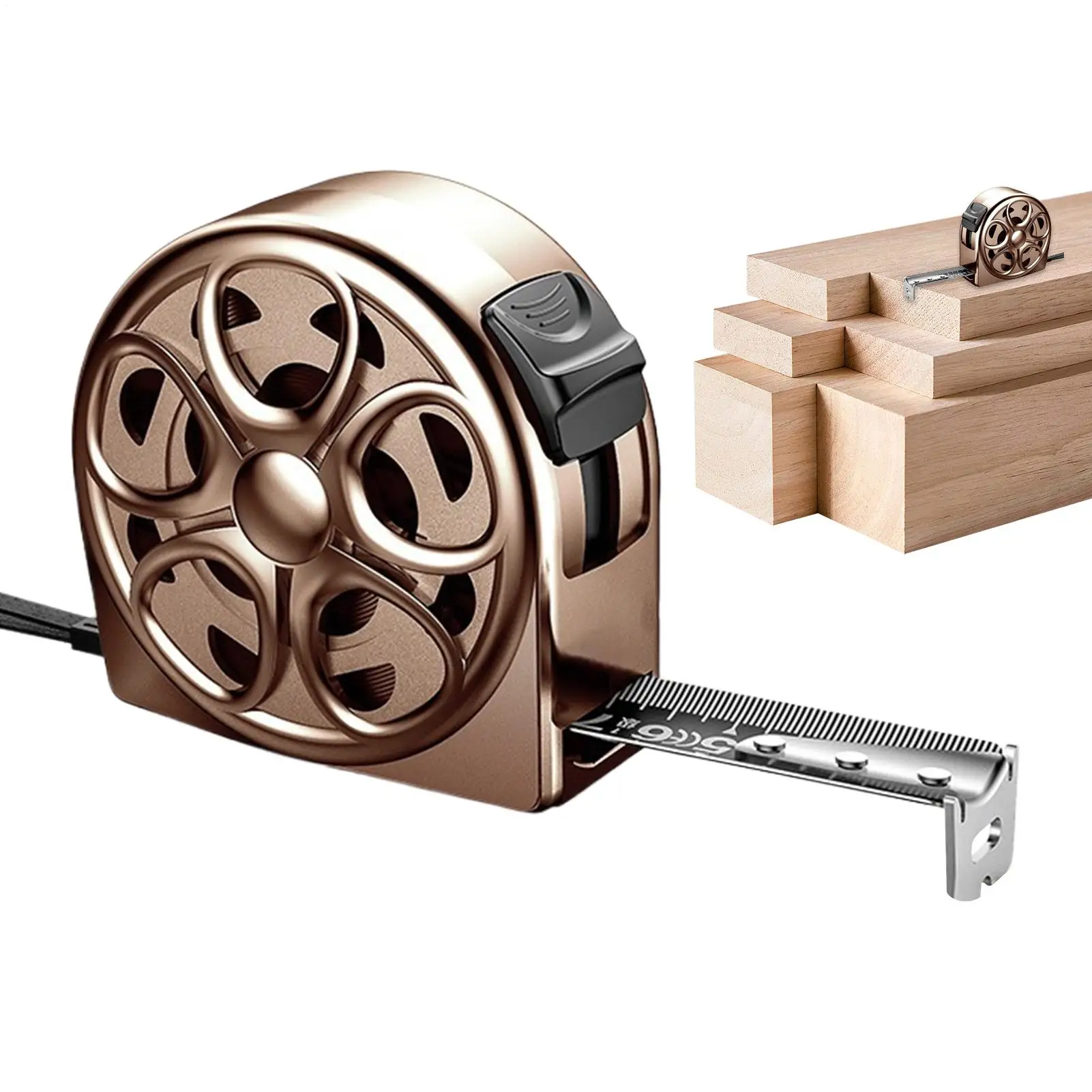 

Stainless Steel Tape Measure Hollow Design Measuring Tape Instant Lock Anti-Fall Handy Measurement Tool For Agricultural Tracks