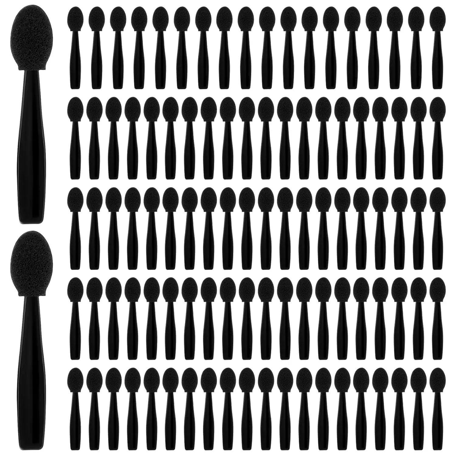 

Disposable Eyeshadow Applicators, 100Pcs Dual Sided Sponge Tip Eye Makeup Brushes for Travel and On-the-Go Touch-Ups