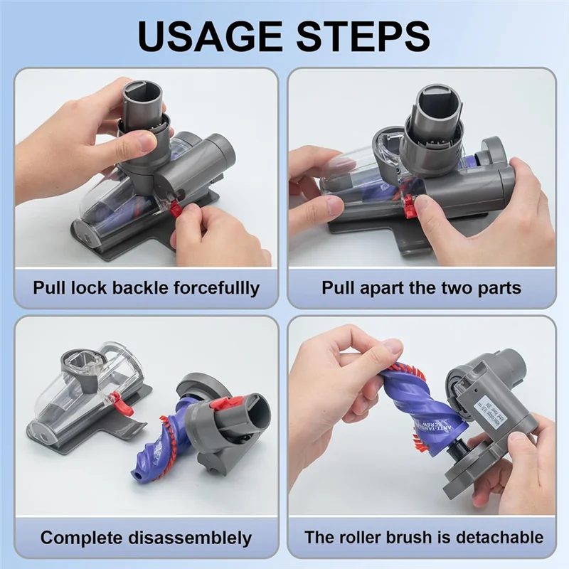 A02V-Für Dyson V12 Detect Slim/V10 Digital Slim/SV18/SV20 Kompatibel Anti-Tangle Bürstenkopf Ersatzteile Vakuum