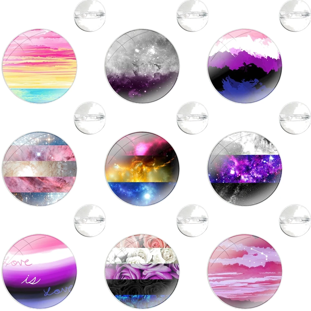 Genderfluid Pride Flag Galaxy Pins Badge Metal Brooches For Clothes Backpack Decoration gift