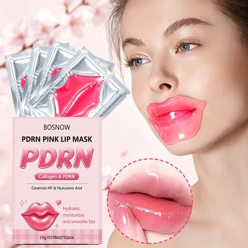 10 Pieces of Pdrn Collagen Plumping, Moisturizing, and Smoothing Jelly Lip Mask, Which Powerfully Hydrates Lip Skin, Brightens Lip Skin, and Bids Farewell to Dry, Dull Lips, Making Lip Skin More Radiant, Plump, Delicate, Hydrated, and Elastic. Suitable fo