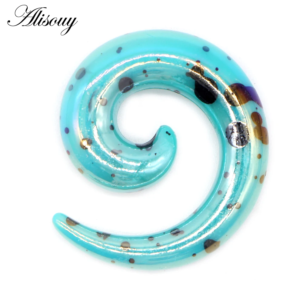 2PCS Acrylic Ear Spiral Plugs Earring Gauges Punk Acrylic Taper Expander Plug Tunnel Piercings Stretcher Kits Body JewelryRing