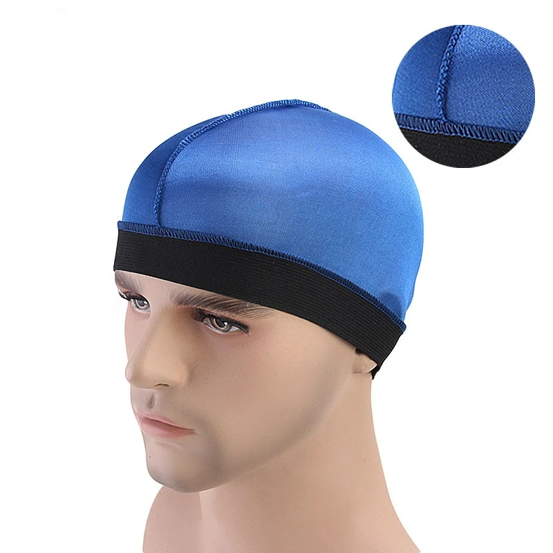 Silky Dome Cap For Making Wigs Men Satin Elastic Band Bandanas Bottom Cap Spandex Cooling Cap Silk Based Beanie Bonnet  Wave Cap