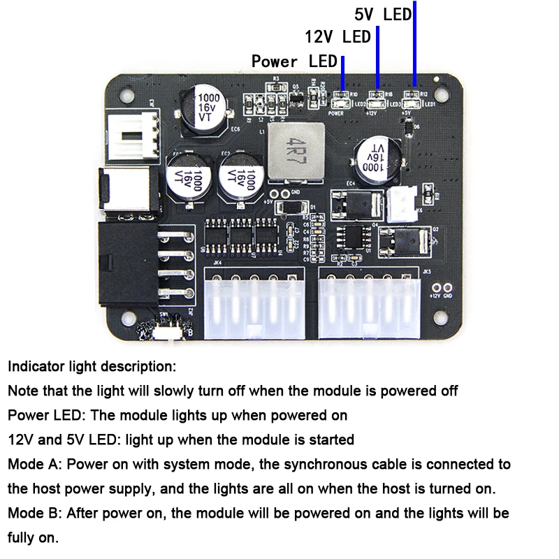 Fonte de alimentação para NAS PSU Hard Drive, HDD Power Supply, DC-SATA, 200W Módulo com cabo de alimentação na Motherboard Mining, 12V, 4Bay, Hot