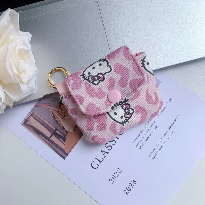 

Hello Kitty Keychain Card Bag Earphone Bag Kawaii Anime Printed Cute Women Accessories Children Toy Festival Gift Doll Wholesale