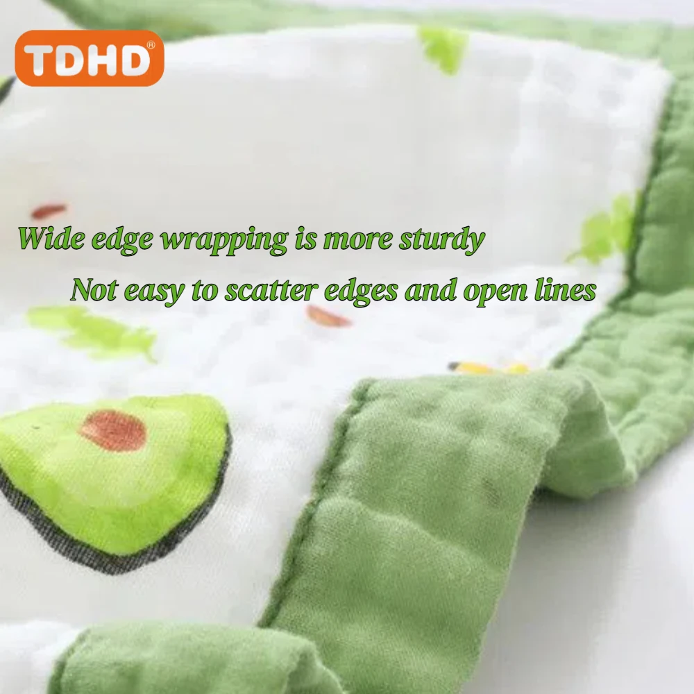 TDHD Set di asciugamani da bagno e coperte grandi per bambini, uso per tutte le stagioni, morbida fibra di cotone lavorata a maglia, simpatica stampa di banane e avocado, asciugamano versatile