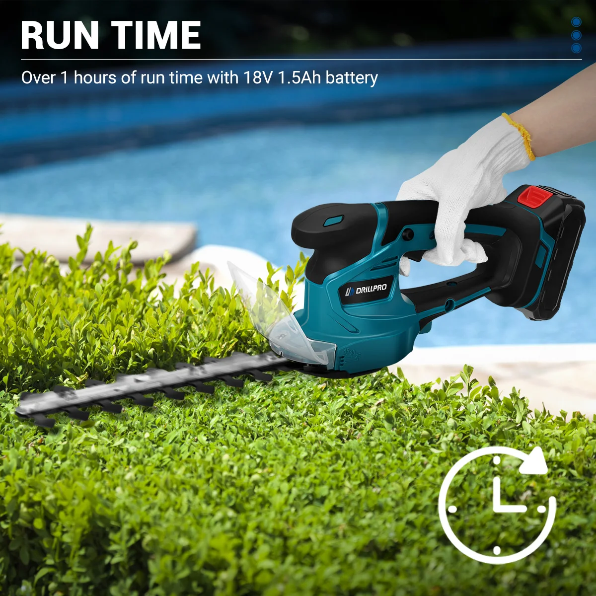Cortasetos eléctrico Drillpro 2 en 1, 2500 SPM, tijeras de podar inalámbricas, cortacésped, herramienta eléctrica de jardín para batería Makita