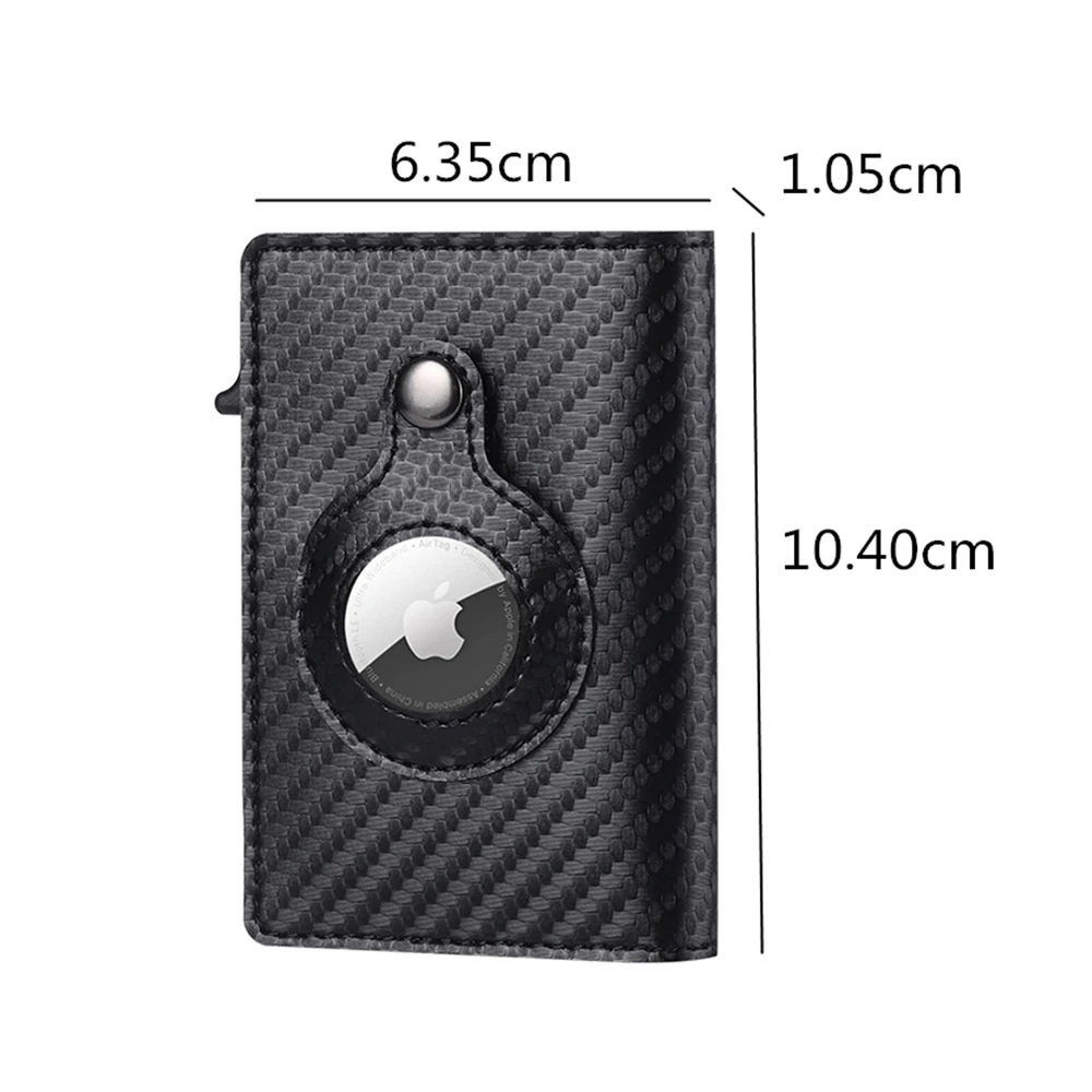 Dành Cho Apple Airtag Loại Thẻ Ví Sợi Carbon Thẻ Cover Rfid Slim Airtag Trượt Ví Thiết Kế Chủ Thẻ