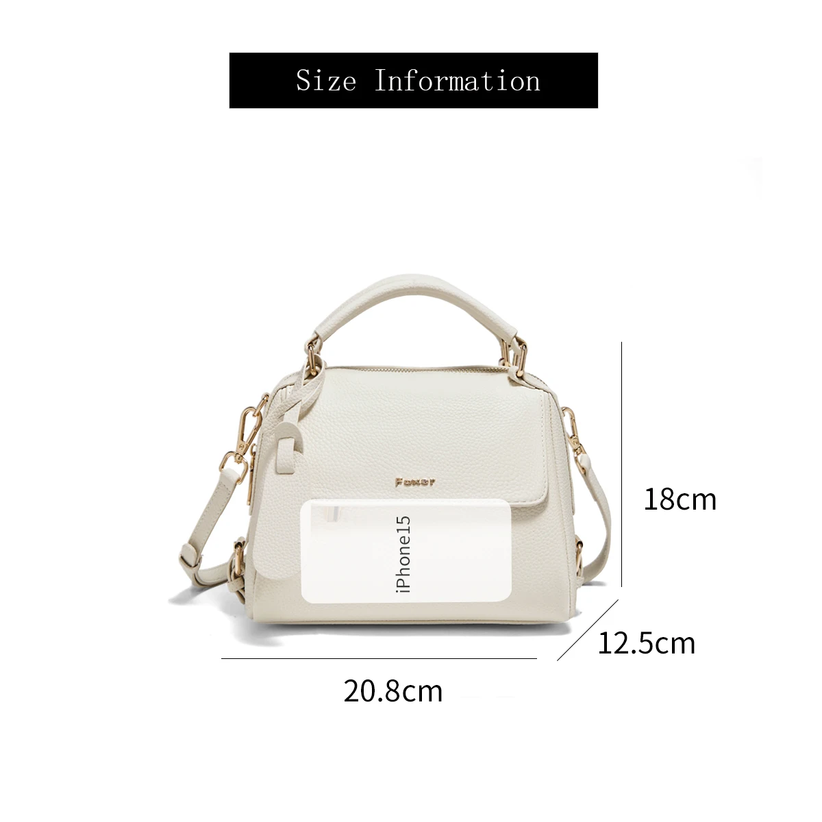 FOXER 2026 Fashion Women's Handbag Cow Leather Lady Shoulder Bag Light Luxury Crossbody Bag for Daily & Commute image 3