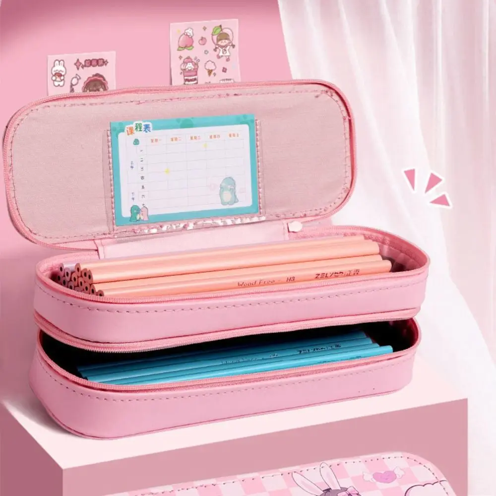 Portable Pencil Case Large Capacity Double-Layer Stationery Box Waterproof Multi-function Pen Case Student School Supplies