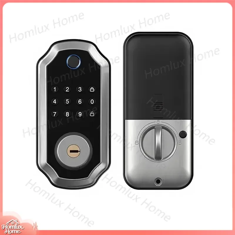 Smart Door Lock with Graffiti Design Keypad Password Card Swipe Wooden Door Compatible European American Style Granular