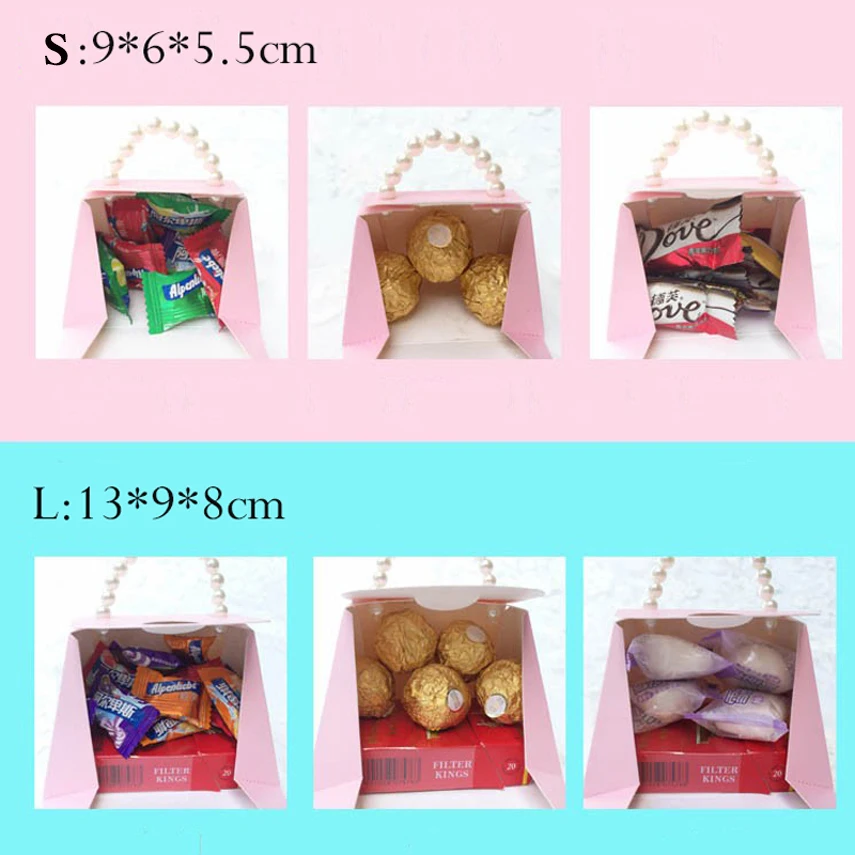 RMTPT-Bolsa de regalo portátil para fiestas, 10 unidades por lote, para Cajas de Regalo de recuerdo para boda, dulces, dulces, Chocolate, Baby