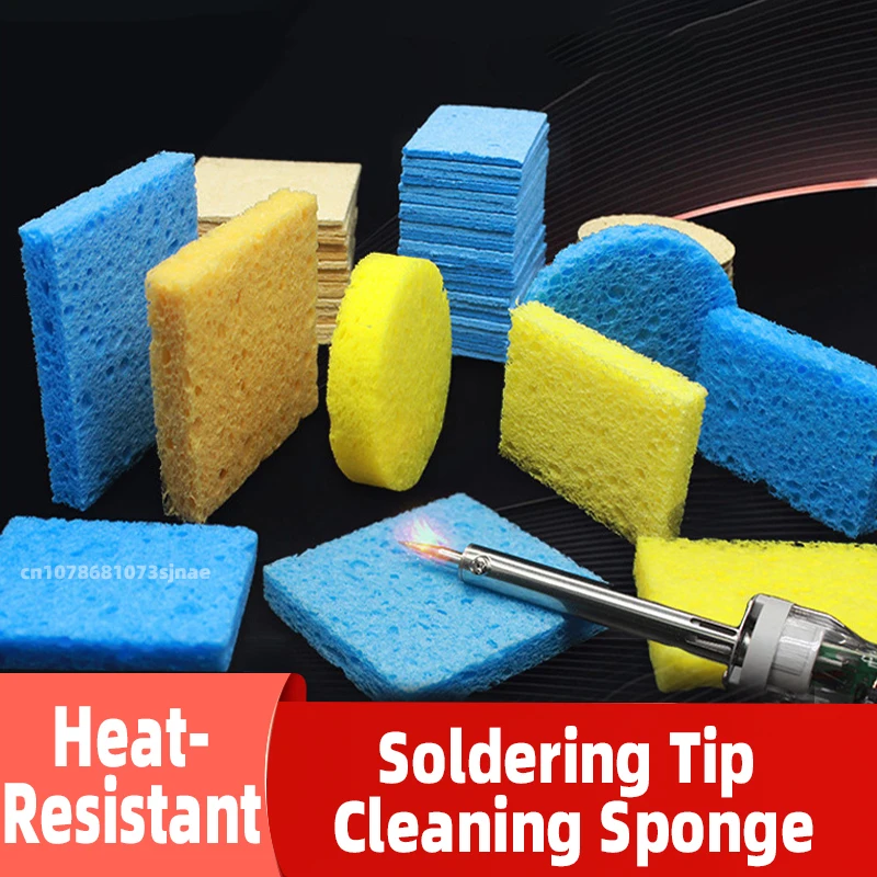 6/12 Pcs Electronic Maintenance Thickened Square High Temperature Resistant Sponge Pad Soldering Soldering Tip Cleaning Sponge