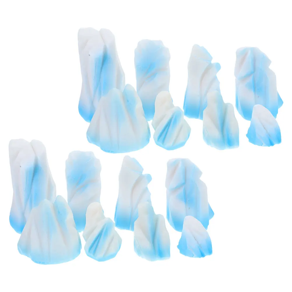 

2 Sets Mini Iceberg Figurines Resin Ornament Miniature Floeberg Decor Aquarium Dollhouse Desktop Landscape Accessories Fish Tank