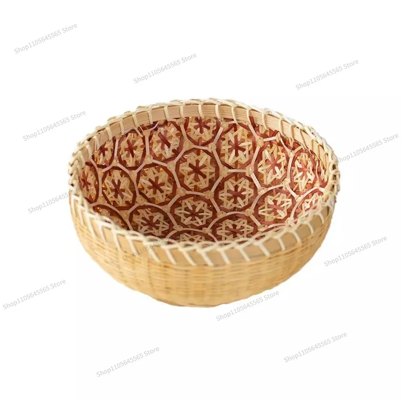 For retro bamboo woven steamed bread storage ornament storage fruit basket products basket home basket decoration