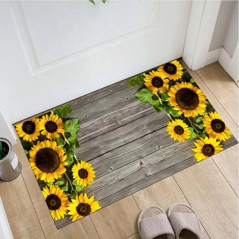 Sunflower print pattern carpet living room bedroom home decoration floor mat living room entrance entrance door mat