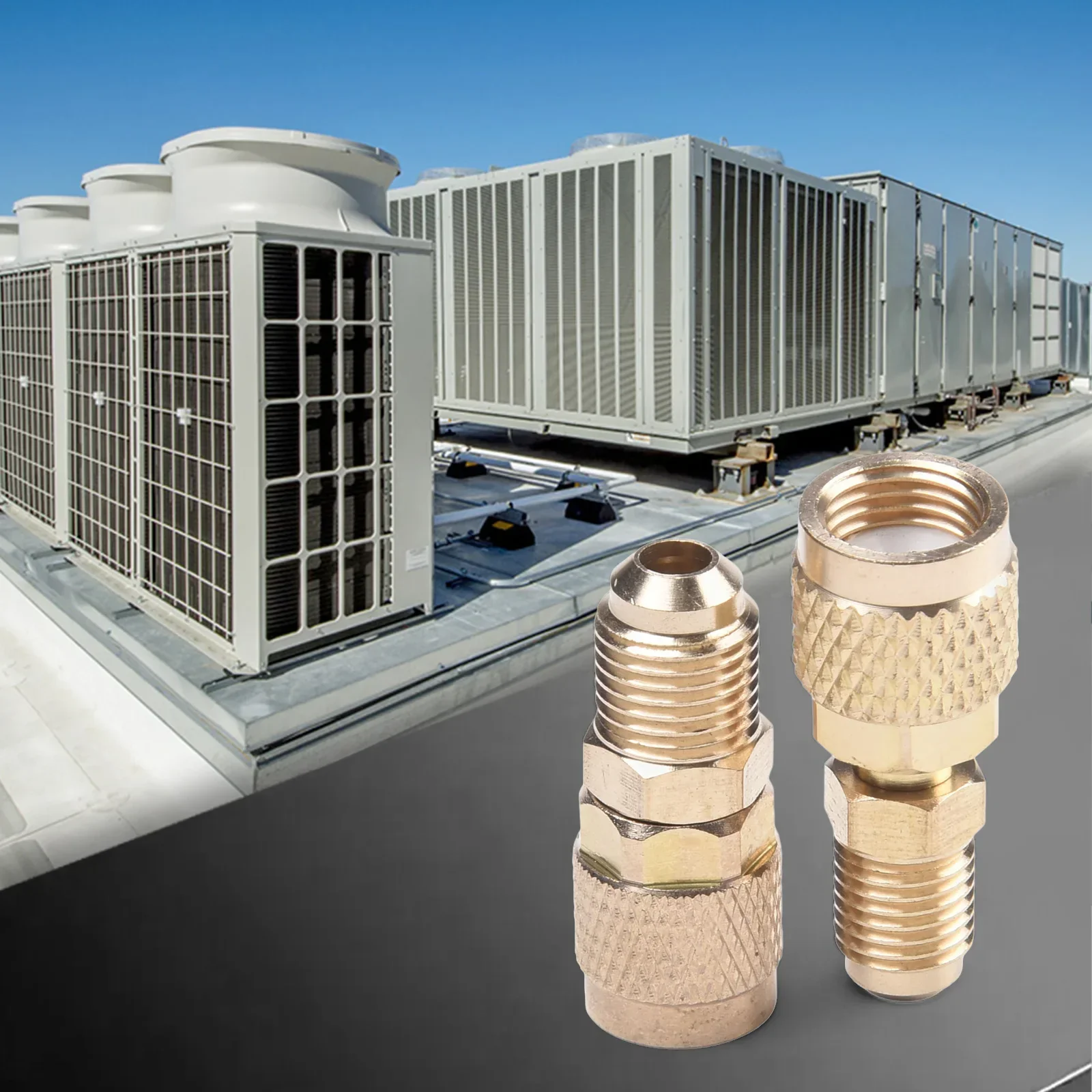 2 Buah/Set Adaptor R410a 5/16 SAE F Coupler Cepat Ke 1/4 SAE M Flare 5/16 SAE M Ke 1/4 SAE untuk R410 R32 R22