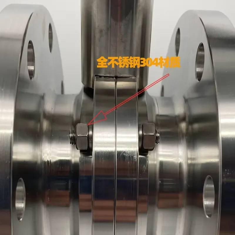 304 Stainless Steel Duckbill Flange Sanitary Manual Flange Wafer Butterfly Valve No Negative Pressure Water DN50 Kiln