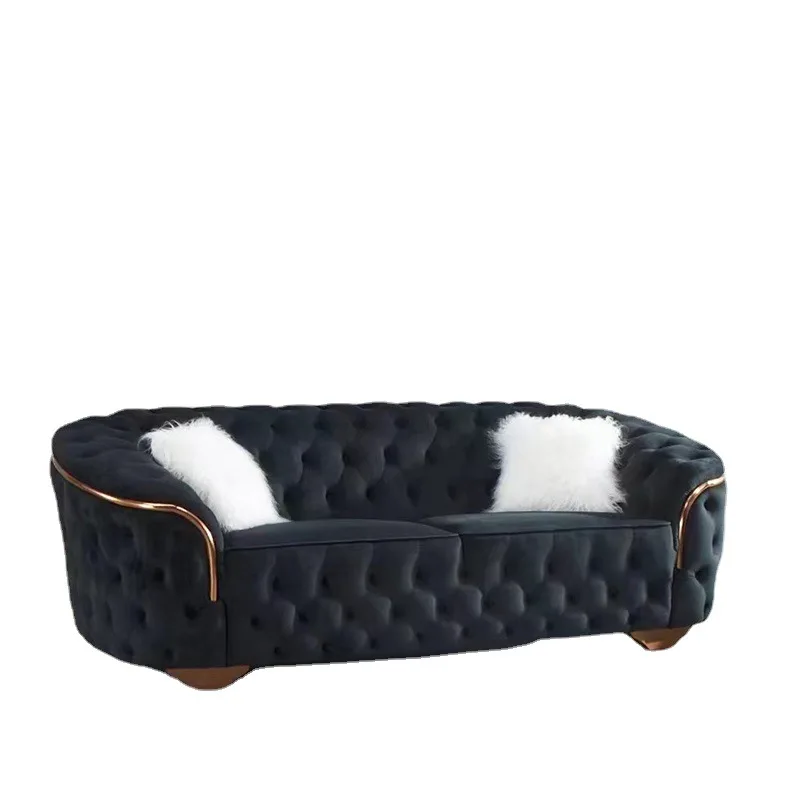 

2025 new Italian light luxury sofa American living room designer velvet matte cloth European popular sofa