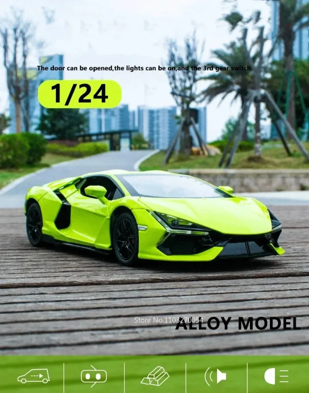1:24 Lambor Revuelto Legierung Sportwagen Druckguss Modell Spielzeug Türen Geöffnet Sound Licht Zurückziehen Miniatur Autos Freund Urlaub Geschenk – Detail 18
