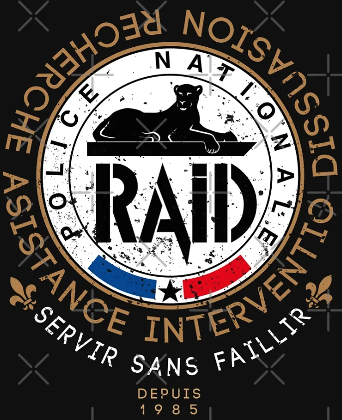 French Police Nationale RAID Elite Tactical Unit T-Shirt 100% Cotton O-Neck Summer Short Sleeve Casual Mens T-shirt Size S-3XL