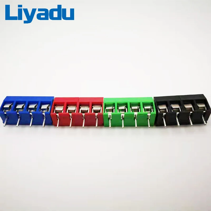 500PCS KF301-4P screw type PCB Pitch 5.0 connector terminals, terminal Blue/green/RED/black KF301