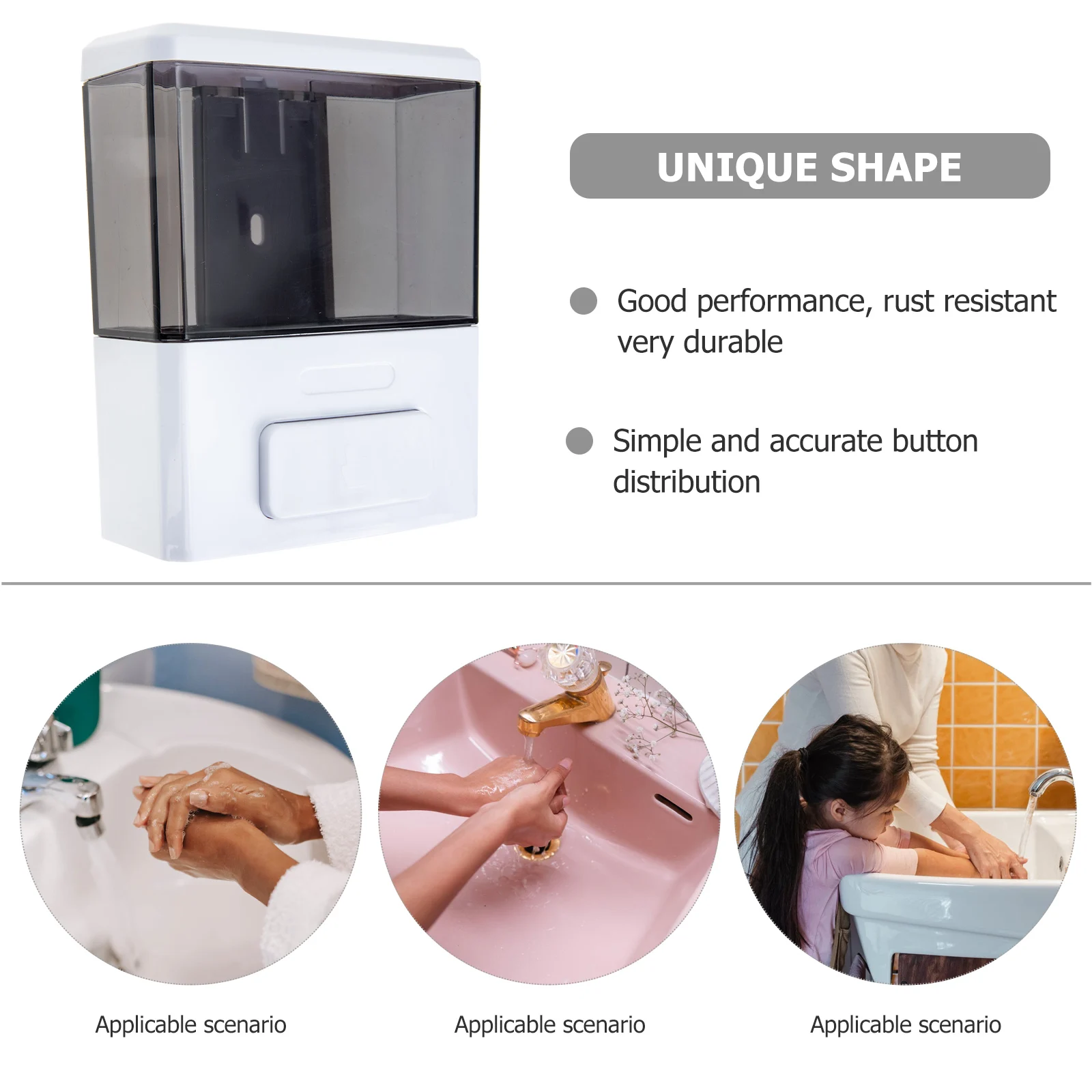

Wall-mounted Soap Dispenser Manual Kitchen Pump Bathroom Shower Dispensers Hand Automatic Liquid Painted Holiday