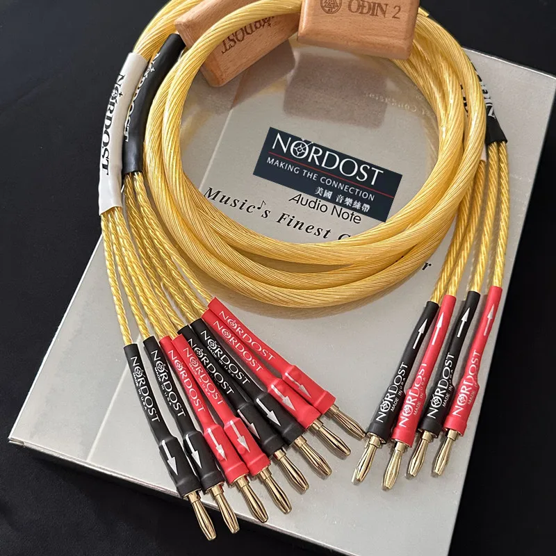 Een Paar Nordost Odin 2 Sterling Zilveren Luidsprekerkabel Bananenstekker 2 Tot 2 Enkele Kabel 2 Tot 4 Biwire Hifi Audio Luidspr