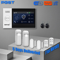 PGST 2G GSM WiFi 4.3inch Screen Security Protection Tuya Smart Life Alexa Home Automation Motion Door Sensor Alarm Security