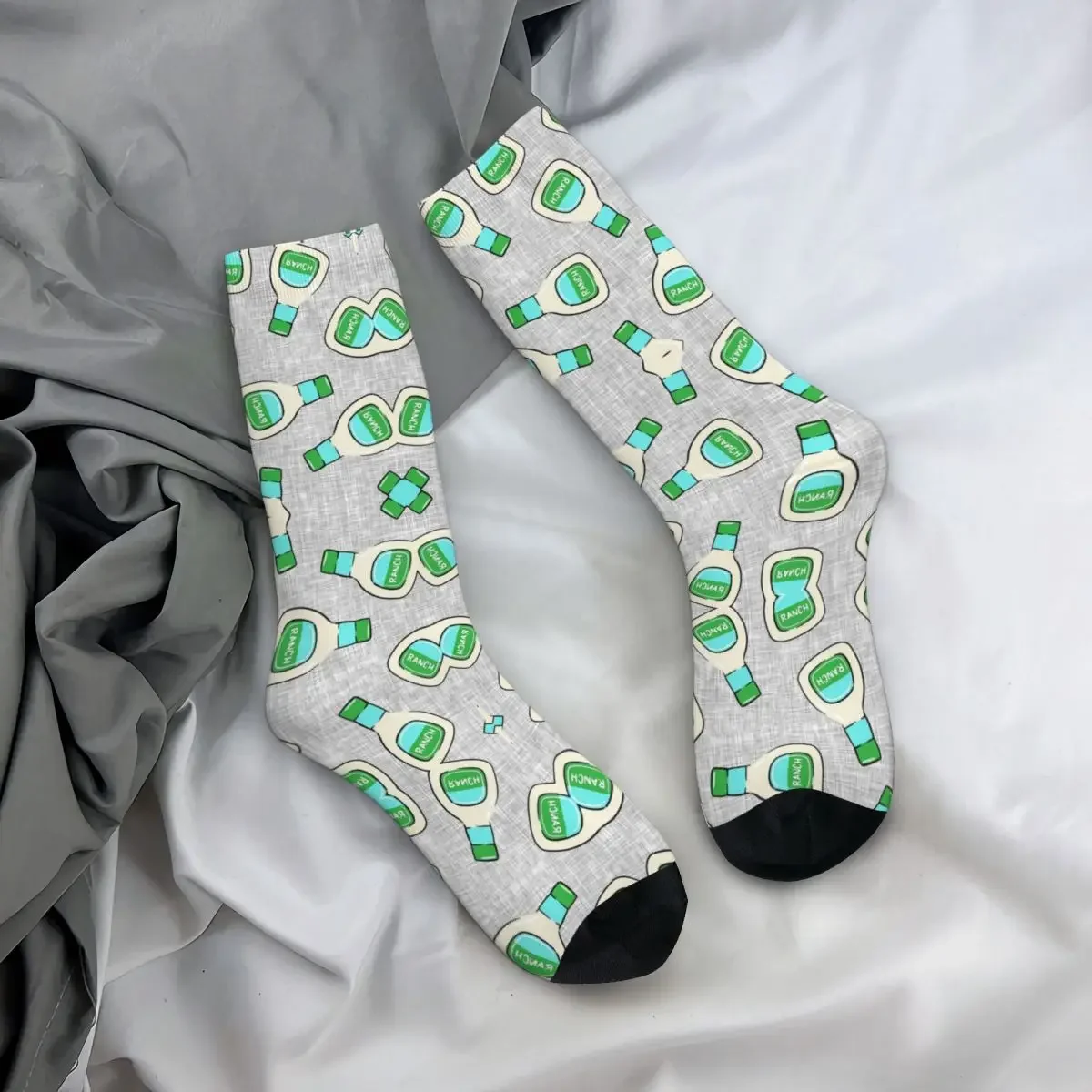 Ranch-calcetines largos de aderezo para ensalada, medias absorbentes de sudor, accesorios para botellas, regalos para hombre y mujer, todas las estaciones