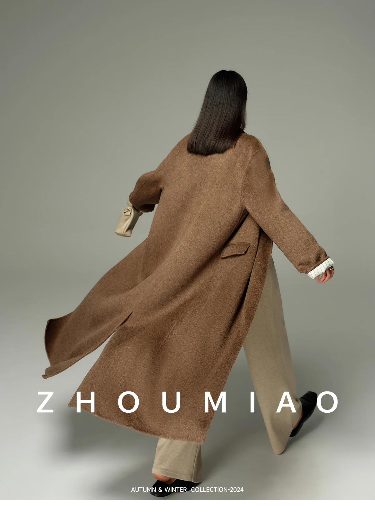 Allingentle Grauer langer Damen-Blazer aus Wolle, elegante lange Jacke für Party, Büro, tägliche Outfits, individuell anpassbar