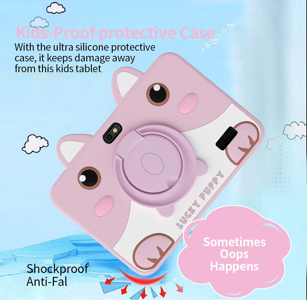 2025-nouvelle coque de dessin animé 7.0 tablette Android adaptée aux enfants comme cadeau 4 Go + 64 Go système Android 9 4000 mAh