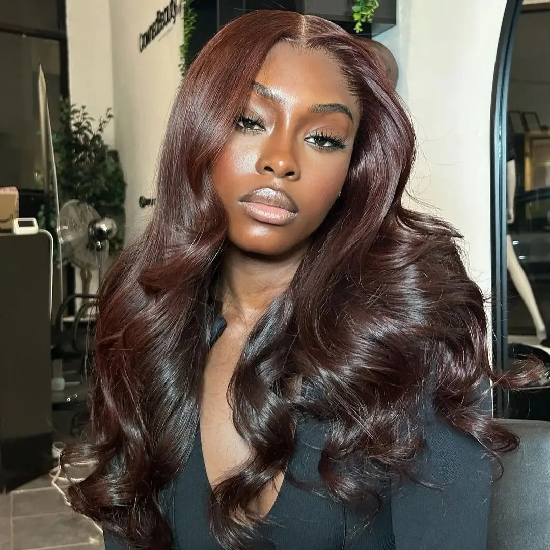 28 30 Lange Inch Chocolade Brow Gekleurde Linhua Haar Body Wave 13x6 Transparant Kant Pruiken 180% 13x4 Kant Frontale Pruik Preplucked