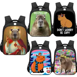 Kawaii capybara drucken rucksack frauen männer machen sich keine sorgen sie seien capy kinder schüler schult aschen laptop kindergarten rucksack geschenk