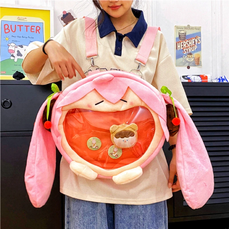 Y2k Japanese Cartoon Plush Backpack Kawaii Harajuku Anime Ita Bag Student Schoolbag Women Shoulder Bag New Girl Cosplay Knapsack