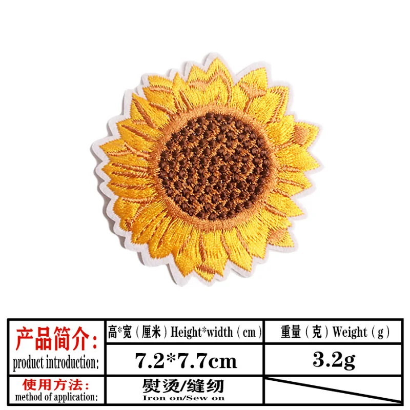 1 pz farfalla fiore toppe ricamate distintivo girasole adesivo termico in ferro fai da te toppe termoadesive abbigliamento applique