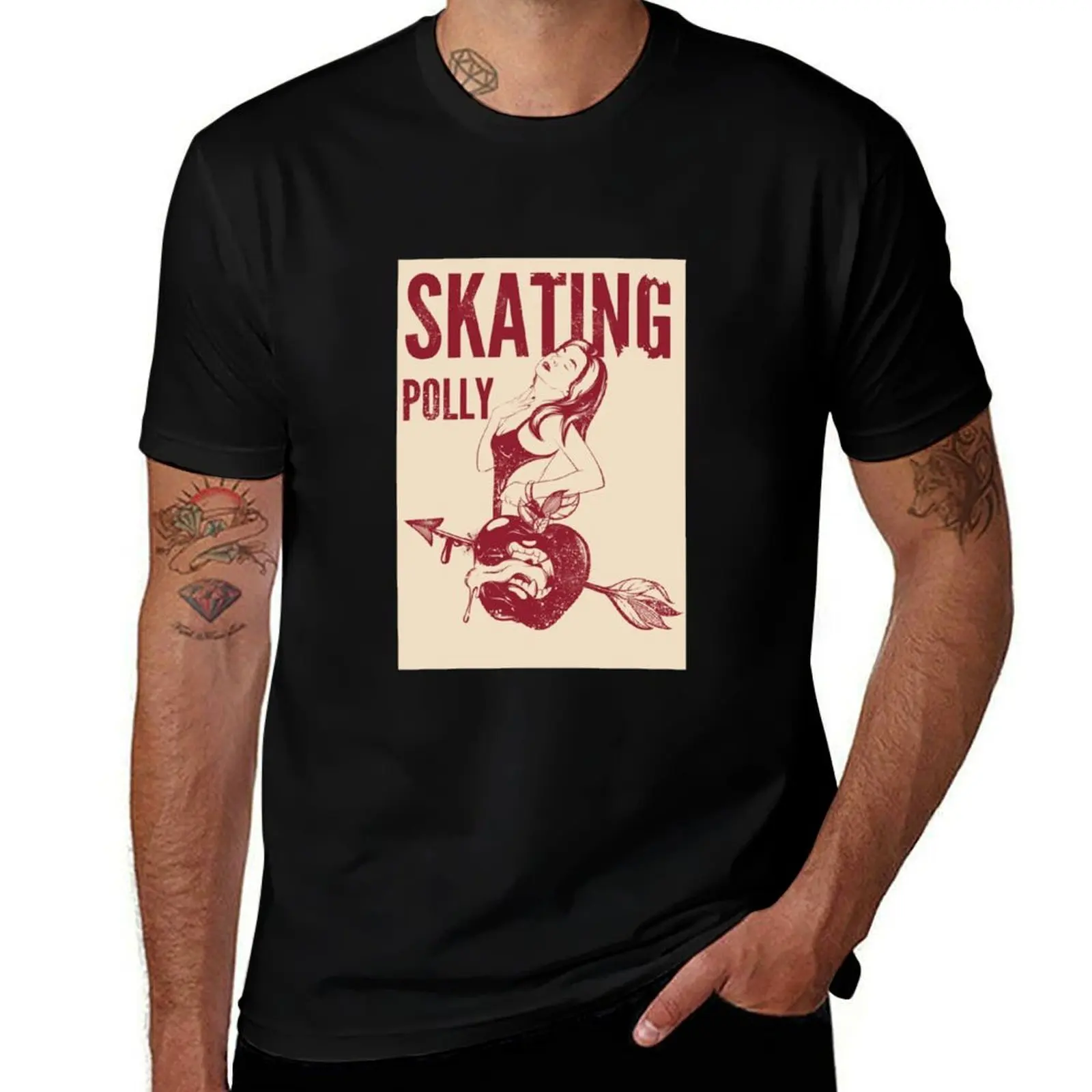 

Skating Polly - футболка с винтажным логотипом, дизайнерские рубашки для мальчиков, мешковатые рубашки с животным принтом, простые черные футболки для мужчин