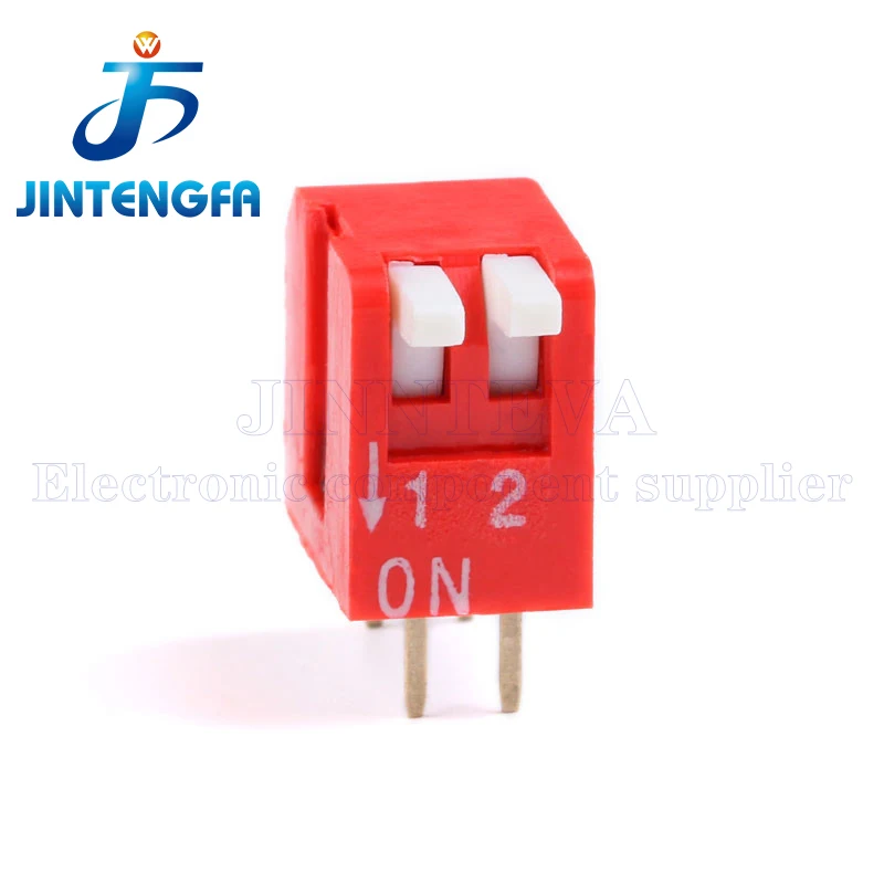 10PCS 2.54mm Dial Switch Slide Type DIP Switch Module 1P 2P 3P 4P 5P 6P 8P 10P Pin Bit Piano Type Side Switch Red Toggle Switch