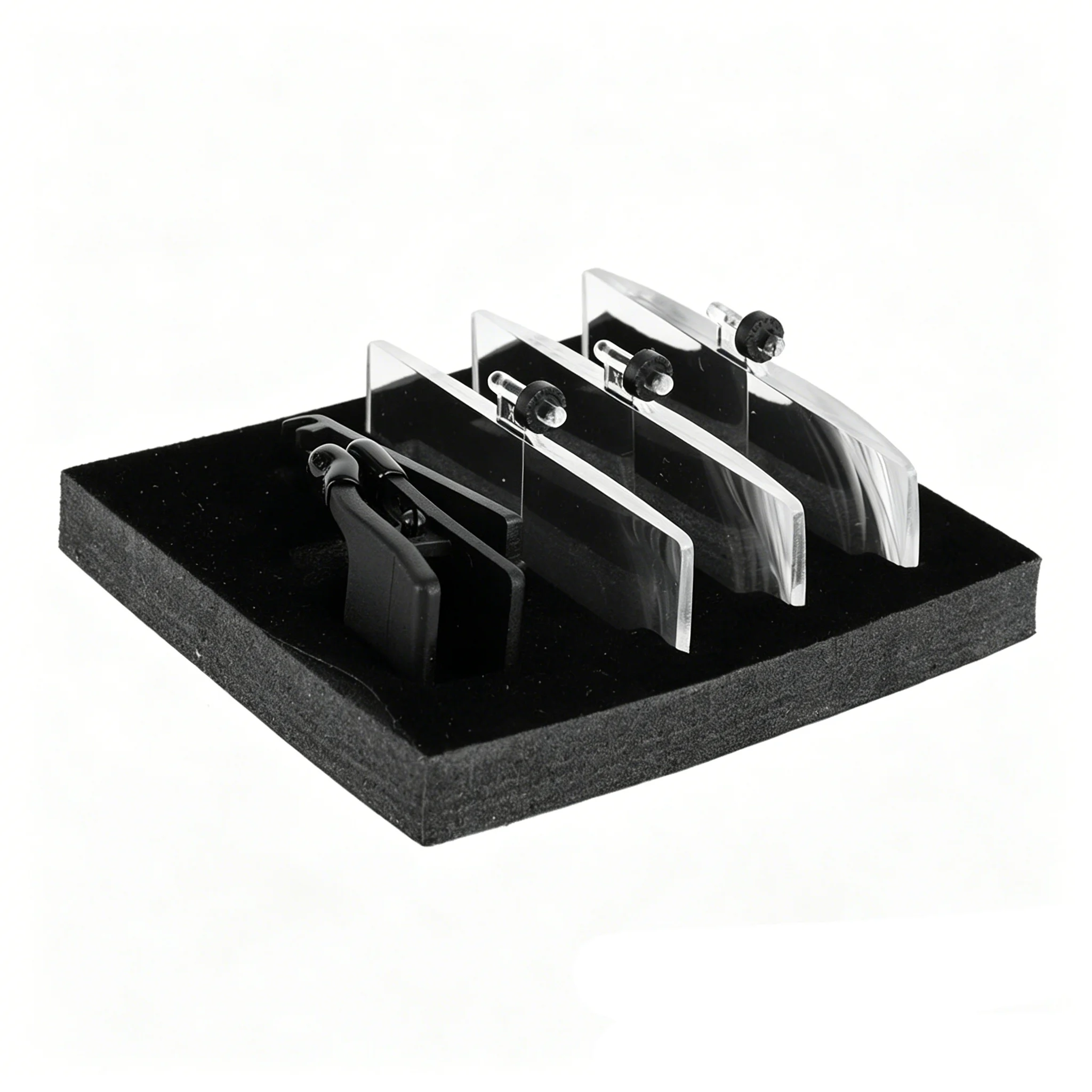 Glasses Style Magnifying Glass Clip on Magnifier Plastic Case Clip on Glasses Type Magnifier with 3 Lenses 1.5X 2.5X 3.5X
