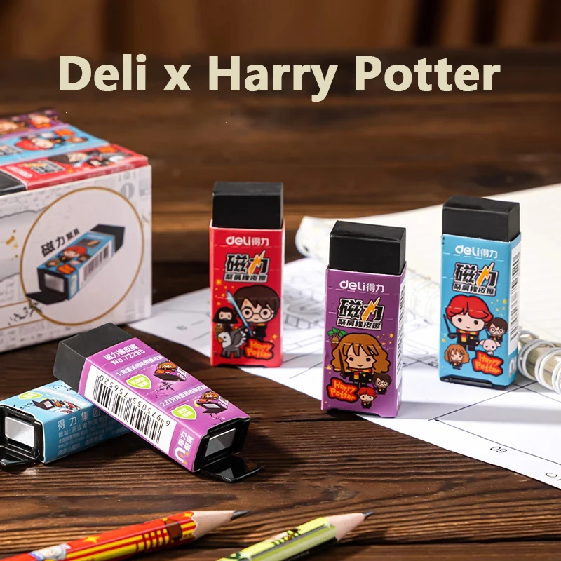 Deli X Harry Potter Kawaii Pencil Eraser Magnetic Debris Supplies Rubber Writing PapeleríA Office Learning Stationery Supplies