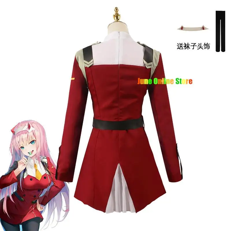 02 Cosplay Costume Game DARLING DARLING in the FRANXX Zero Two Cosplay Costume Dress Women Cosplay Sexy Dress Headband wig shoes