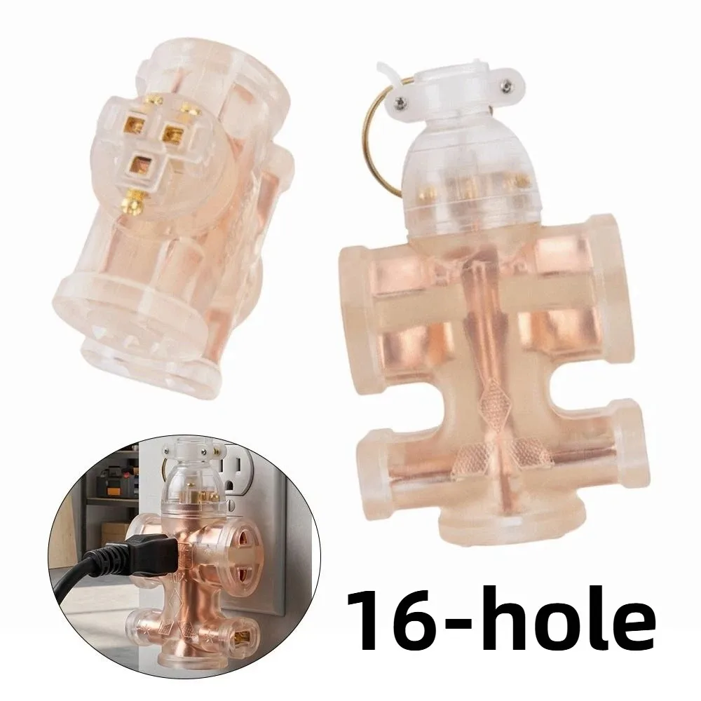tomada-eletrica-transparente-de-16-furos-a-prova-d'Agua-de-alta-potencia-tomada-de-perfuracao-eletrica-tomada-de-cobre-puro-tomada-sem-fio-a-prova-de-explosao