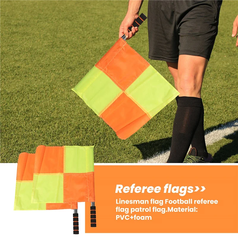 

ABHS-Soccer Referee Kit Football Checkered Soccer Flags Wallet Notebook With Red Yellow Card And Whistle