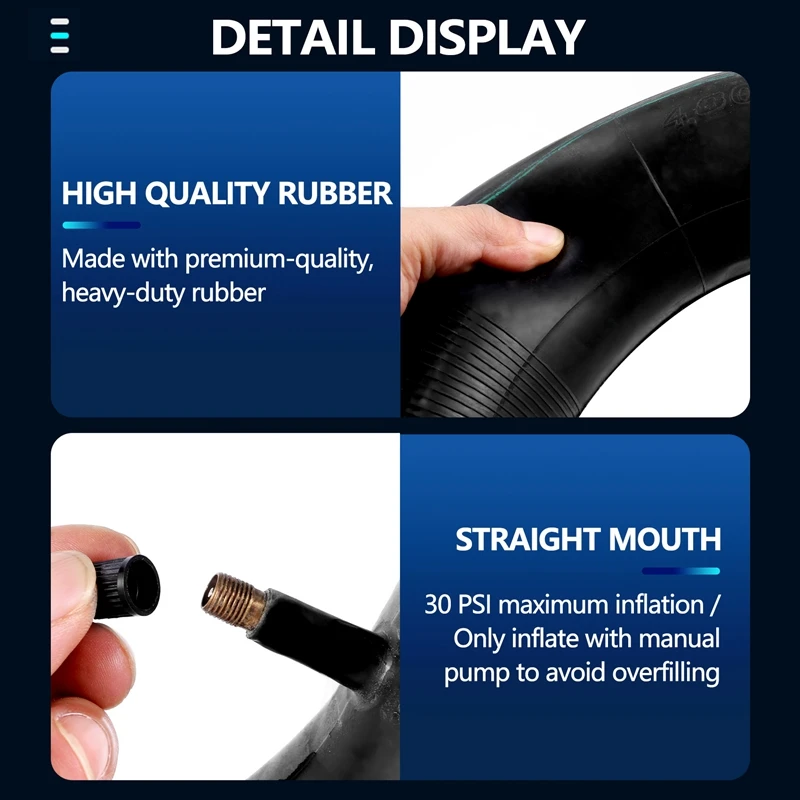 2 Pack 4.80/4.00-8 Inch Inner Tubes For Mowers, Hand Trucks, Wheelbarrows, Carts And More